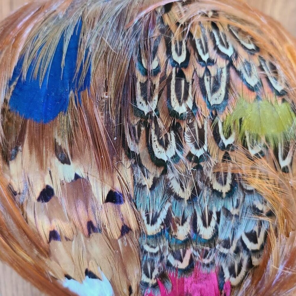 VINTAGE PEACOCK FEATHER HAT STUNNING PHEASANT WOMEN'S HAT pin up 40's50's60'scla - Picture 2 of 5